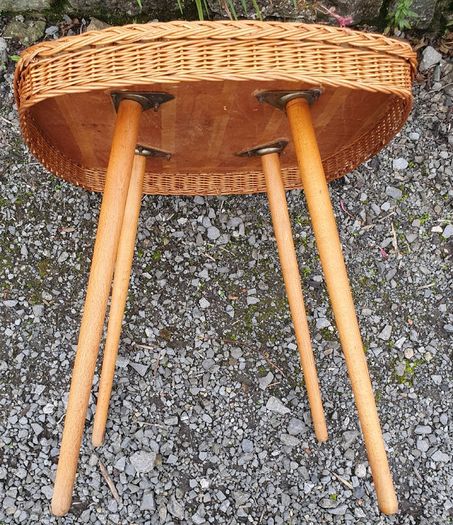 Very Rare Mid Century Wicker Table