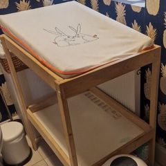 Changing table and nappy bin