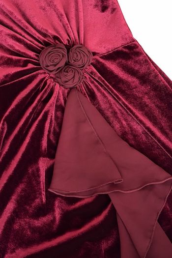 red velvet dress