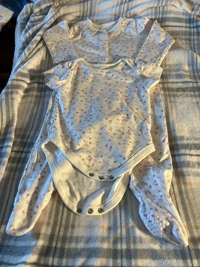 Girls new-sleeping suit  & new vest 9/12 mths