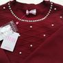 Red Burgundy knitted dress with pearls, size 12 Image 5