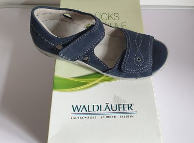 Waldlaufer Hilena Denver Jeans Nubuck Leather Womens Wide Fit Adjustable Sandals Velcro Straps Size UK2.5 CAN POST