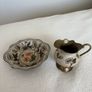 Metal Gold Decor Jug and Bowl Image 2