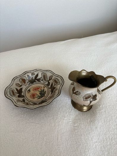 Metal Gold Decor Jug and Bowl