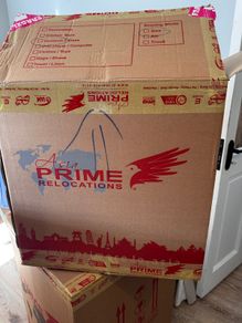 Moving boxes and packing paper