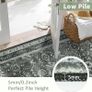 Rugs Living Room 120x170cm, Machine Washable Rug Vintage Boho Green Carpet, Non Slip Soft Low Pile Area Rugs for Bedroom Dining Room Office Lounge Image 3