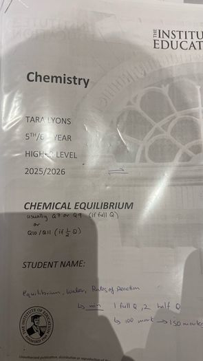 Institute Chemistry Higher Level Full notes