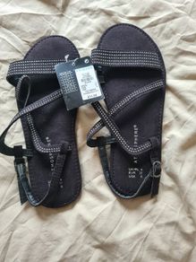 Black Sandals with Diamantes - Size 4
