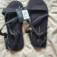 Black Sandals with Diamantes - Size 4