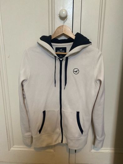 Mens Hollister Cream and Black Hoodie - Size XS