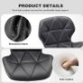 Bar Stools Set of 2 Bar Chairs,Modern Height Adjustable Kitchen Stools With Backs, Swivel Faux Leather Kitchen Island Chairs(All Black) Image 6
