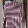 Magenta & White Striped High Neck Top - Size XS/S Image 3