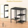 Kitchen Microwave Stand,4-Tier Adjustable Bakers Rack,Multi-Purpose Kitchen Storage Cart for Coffee Station,Space-Saving Metal Appliance Shelf for Living Room (Black) Image 4
