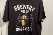 Brand new Hairy Baby Brewery Piss Up Organiser T-shirt Size L