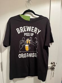 Brand new Hairy Baby Brewery Piss Up Organiser T-shirt Size L