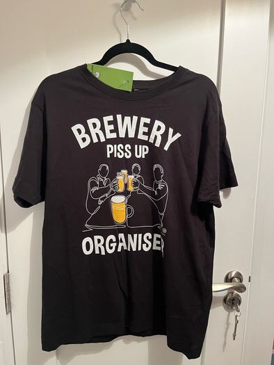 Brand new Hairy Baby Brewery Piss Up Organiser T-shirt Size L