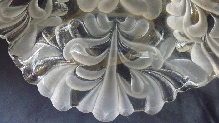 Vintage multi segment frosted glass serving platter