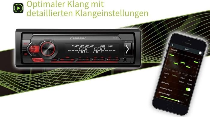 Pioneer MVH-S120UB 1-DIN receiver with red illumination, USB and compatible with Android devices
