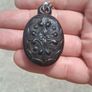 Mid 19th Century Mother Of Pearl Jet Mourning Pendant (Double Sided Engraving) Image 10