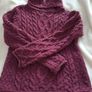 Womens Merino Wool Aran Jumper - Berry colour - Size M UK 10 - RRP 113 Image 7