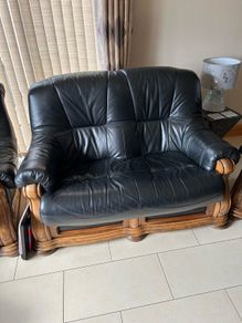 PRICE DROPPED 2 Seater Leather couches and chair