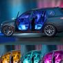 Car LED Strip Light, Interior Car Lights 2-Line Design Waterproof 4pcs APP Control Lighting Kit, Under Dash RGB Car Lighting with Car Charger (FREE POSTAGE) Image 3