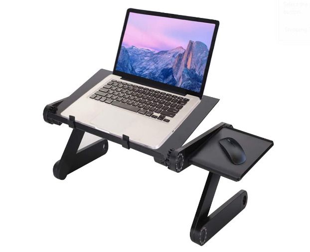 Adjustable Versatile Laptop Desk Table, Sofa Desk for Laptop with Heat-Vent and Removable Mouse Boar