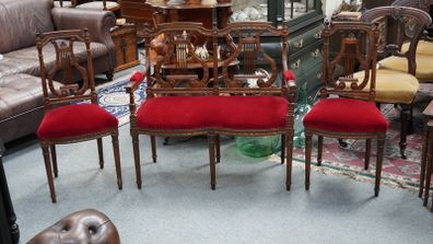 Edwardian-Style Parlor Suite - Compact 3-Piece Set