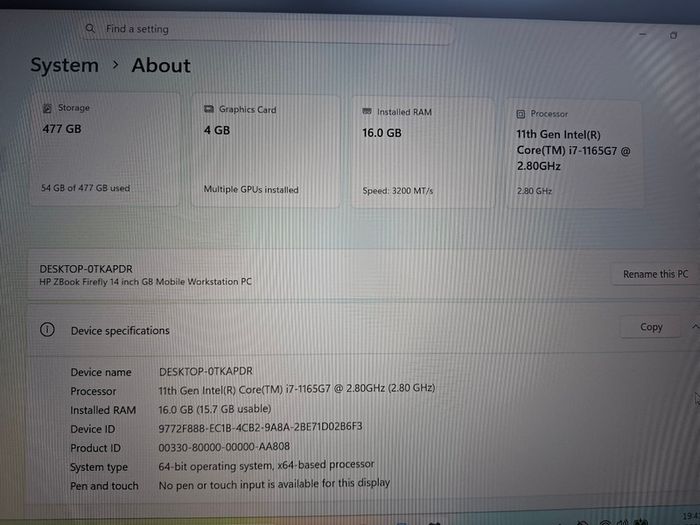 Hp Zfirefly14 G8 14" Laptop Ram 16gb/512 Nvme Ssd