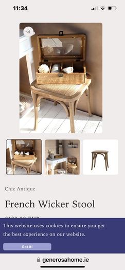 Small french rattan stool