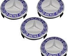 Mercedes Centre Caps 4Pcs/Set OEM Size Replacement for Be-nz Wheel Center Hub Caps Caps 75mm/2.95'' (Blue)