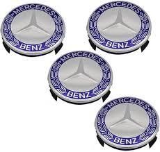 Mercedes Centre Caps 4Pcs/Set OEM Size Replacement for Be-nz Wheel Center Hub Caps Caps 75mm/2.95'' (Blue)