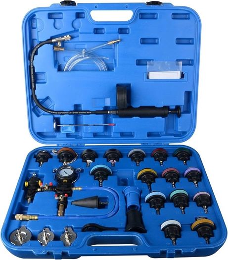 NEW SALE | 28pcs Universal Radiator Pressure Tester Kit, coolant Pressure Tester kit coolant Vacuum Refill kit for Cooling System