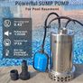 900W Stainless Steel Submersible Water Pump with Float Switch, 13000 L/H Electric Sump Pump for Dirty/Clean Water Image 3