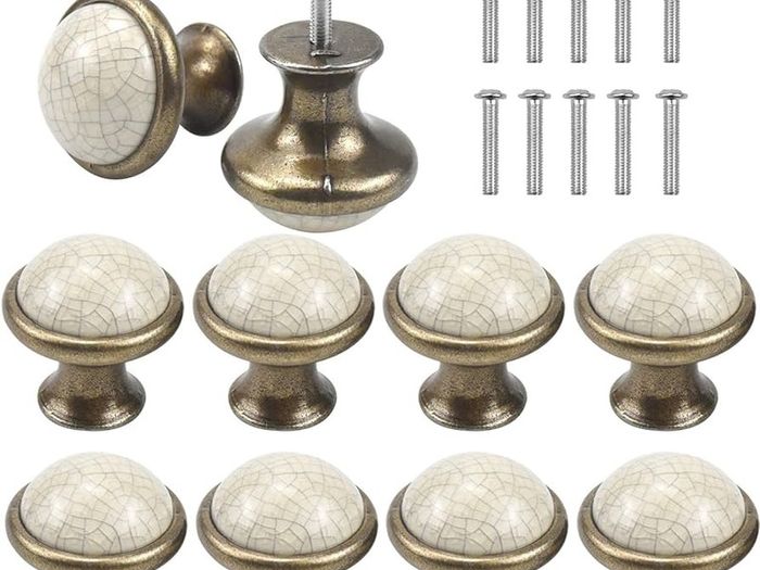 NEW SALE | 10PCS Vintage Cabinet Knobs, 33MM Ceramic Knobs, Vintage Shabby Chic Round Drawer Knobs, Kitchen Cabinet Cupboard Drawer Door Knobs Pull Handles for Chest of Drawers Kitchen Cabinet Cupboards