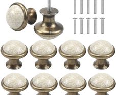NEW SALE | 10PCS Vintage Cabinet Knobs, 33MM Ceramic Knobs, Vintage Shabby Chic Round Drawer Knobs, Kitchen Cabinet Cupboard Drawer Door Knobs Pull Handles for Chest of Drawers Kitchen Cabinet Cupboards