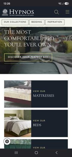 Hypnos double bed base with headboard