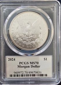 2024 Morgan Dollar PCGS MS70 Ultra Slab Official US Mint .999 Silver Coin