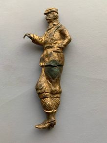 Antique Military  Metal Gilt Figure