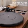 Bluetooth Vinyl Record Player with 36W Stereo Speakers, Wooden Turntable with Magnetic Cartridge, Adjustable Counterweight, Anti-Skate Control & RCA Output Image 5