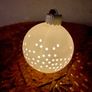 Set of 6 Nordic White Ceramic Christmas Baubles Illuminated Christmas Decorations Image 2