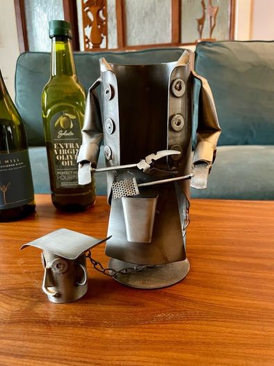 Barbeque Chef Quirky Metal Wine Bottle Holder