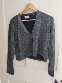 Savida silver metallic cardigan bolero