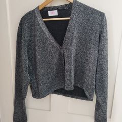 Savida silver metallic cardigan bolero