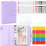 Budget Binder Notebook - PU Leather Ring Binder with 12 Zippered Cash Envelopes and 12 Expense Budget Sheet, Portable A6 Binder Planner Budget Wallet for Budgeting and Saving Money, 27Pcs (FREE POSTAGE) Image 4