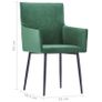 Dining Chairs with Armrests 2 pcs Green Velvet Image 6