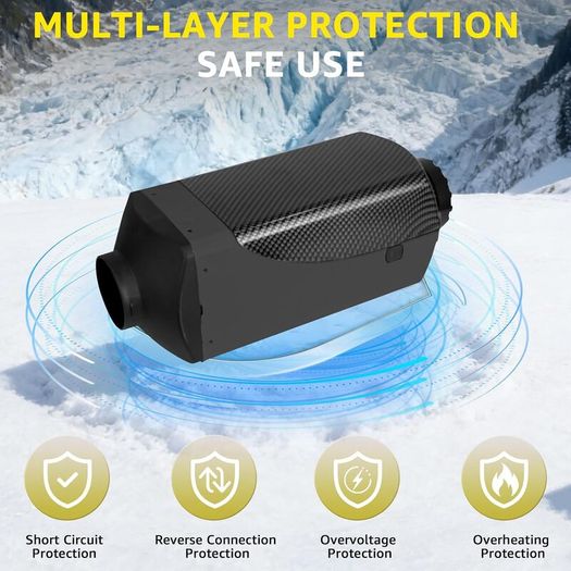 12V 24V 8KW Diesel Air Heater with Bluetooth App Remote Control for Car RV Van Caravan and Camping