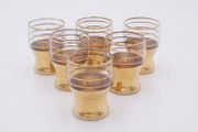 Vintage Shot Glasses With Gold Gilt Mid Century