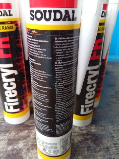 Brand New SOULDAL FIRECRYL FR fire-resistant Acrylic Sealant 28pcs