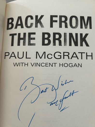 Paul McGrath, Signed Autobiography Back From The Brink, Irish Football Legend